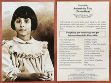 Santino Holy Card: Venerabile Antonietta Meo (Nennolina)