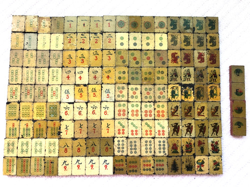 Set mahjongg piastrelle pietra - set,