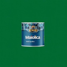 King Smalto Sopraffino a Solvente MAIOLICA, per ambienti(522 VERDE PRATO, 750ml)