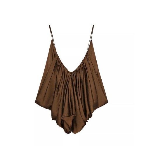 Top raso drappeggiato zara - raso,