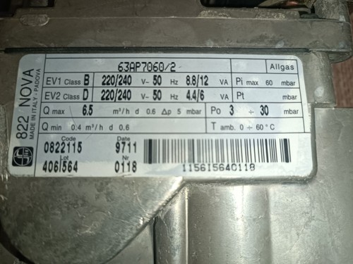 Valvola gas sit 822 - valvola,