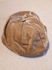 Cappello donna vintage anni '50 velluto liscio color miele con fiocco