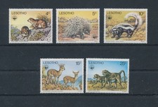 Lesotho 1977, Michel n. 228 - 32, Animali - Fauna esotica, WWF, 5 valori - francobollo
