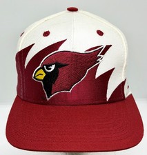Cappello sportivo vintage Arizona Cardinals logo denti di squalo berretto snap back anni 90 NFL VINTAGE