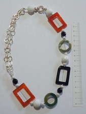 COLLANA ARGENTO AGATA E PIETRE DURE SILVER NECKLACE  MINERAL STONES