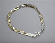 Bracciale Argento TRECCIA TRE COLORI VINTAGE CM 18,50 EXPLOIT