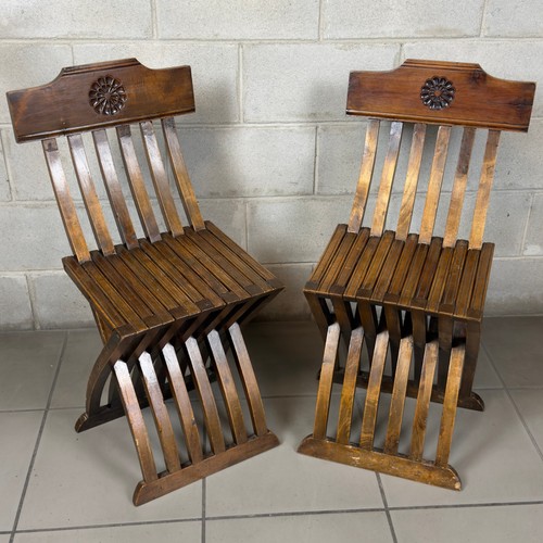 Antica coppia sedie pieghevoli - antica,