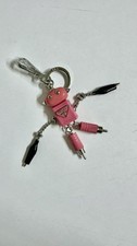 PORTACHIAVI PRADA ROBOT KEYCHAIN COLORE ROSA IN PELLE SAFFIANO ChARMs