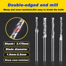 Fresa a terra 3,175 mm fresa a 2 flauti fresa a fessura set punte da trapano 6- 17 mm