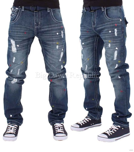 Jeans ripped con patches - jeans,