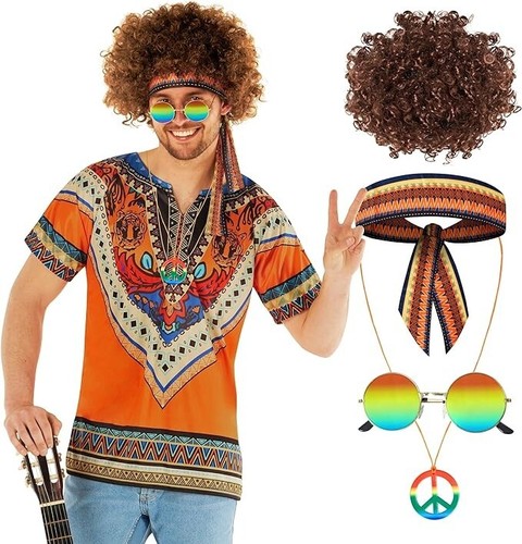 Costume hippie uomo anni - , +