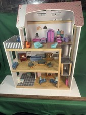 casa delle bambole legno con mobili