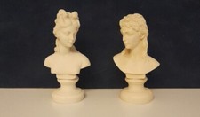 Statuette Busto Alabastro Afrodite Eros Vintage 11 Cm