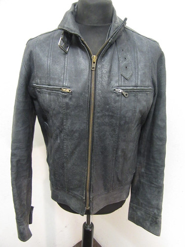 Giacca moto vintage pelle - giacca,