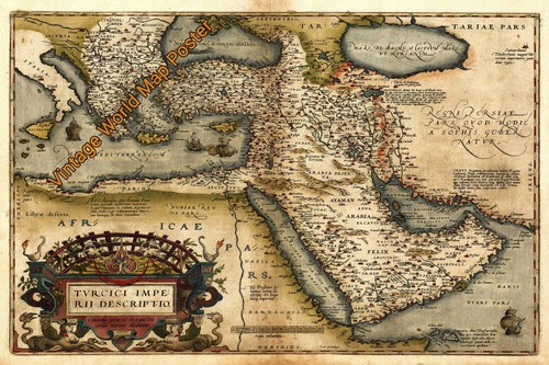 Vecchio poster mappa del mondo