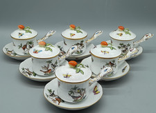 Herend Rothschild 6 tazze di cacao con 6 piattini n. 749/RO brodo porcellana