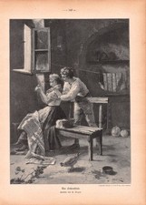 Il disturbatore - Giuseppe Magni - 1907 - Incisione storica su legno ~21x30cm