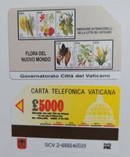 Scheda Telefonica usata Vaticano Flora del nuovo mondo da  Lire  5000 n° SCV 2