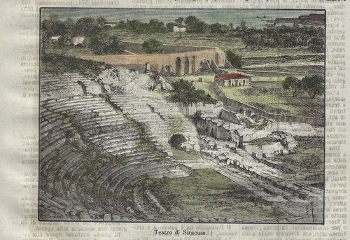 Stampa antica siracusa veduta - stampa,