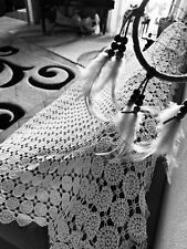 Copriletto In 100% Cotone Ricamato Interamente A Mano 