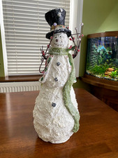 Figurina natalizia pupazzo di neve natalizio alto 17" Gantz