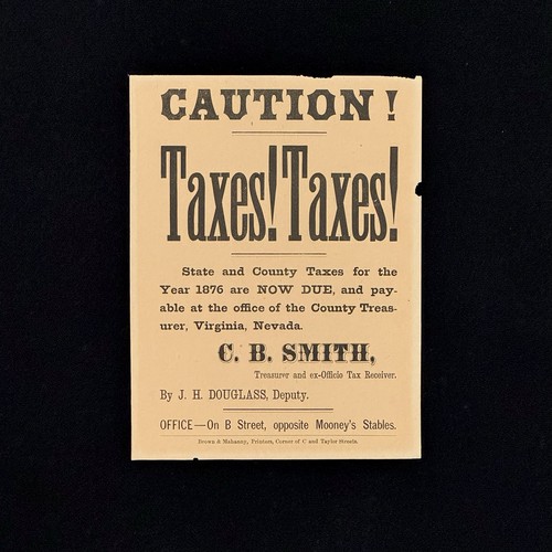 1876 virginia city nevada - 1876, tax