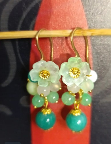 Orecchini donna fiori vetro - donna,