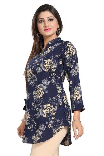 Top tunica donna blu navy