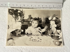 BIMBA TORTA COMPLEANNO GIOCHI VECCHIA FOTOGRAFIA OLD PHOTOGRAPH 1950