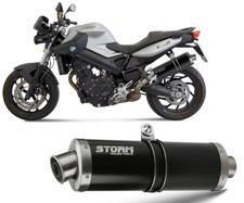 Scarico Storm by Mivv Oval Nero acciaio inox per Bmw F 800 R 2009 > 2016