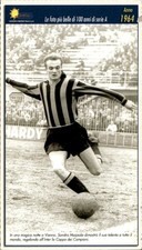 Cartolina calcio calciatore Sandro Mazzola dell'inter Coppa del Mondo 1964