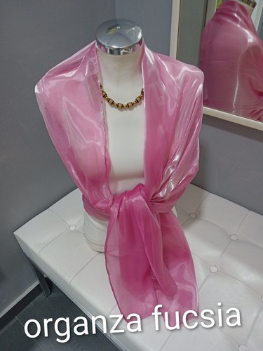 Stola organza fucsia cangiante - stola,