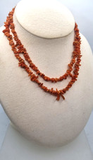 CORALLO   COLLANA  LUNGA   CORALLO ROSSO ARANCIONE