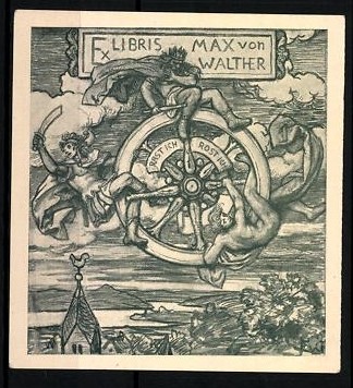 Exlibris max walther - exlibris, di