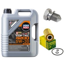 Kit filtri olio motore Liqui Moly 5W-30 5 litri + vite scarico olio per Audi A4 Q3