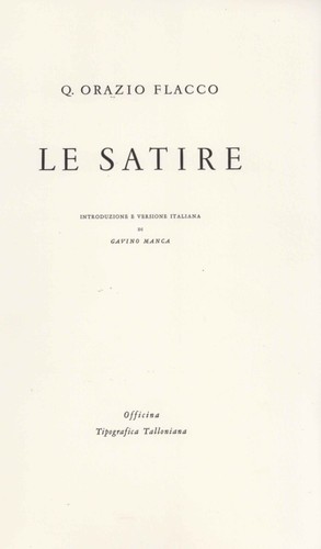 Satire orazio flacco - satire,