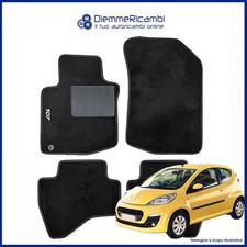 SERIE 4 TAPPETI - TAPPETINI IN MOQUETTE NERI PER PEUGEOT 107 DAL 2005 AL 2014