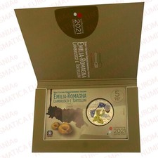 5 EURO ITALIA 2021 LAMBRUSCO E TORTELLINI SERIE CULTURA ENOGASTRONOMICA