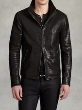 Giacca pelle uomo nera vera