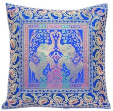 16 " Quadrato Blu Broccato