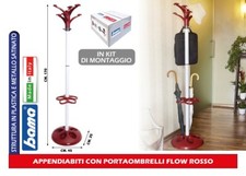 BAMA Appendiabiti Con Portaombrelli A Piantana Grigio 45X35x170cm -rossso  CS