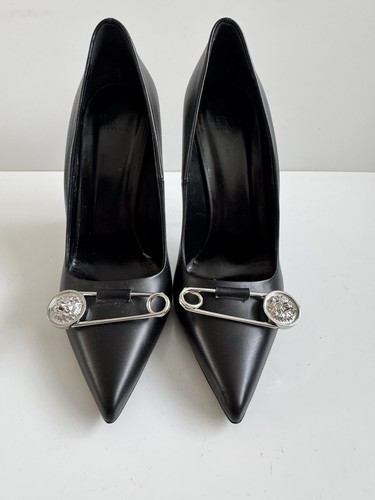 Versace spilla pelle nera - spilla, in