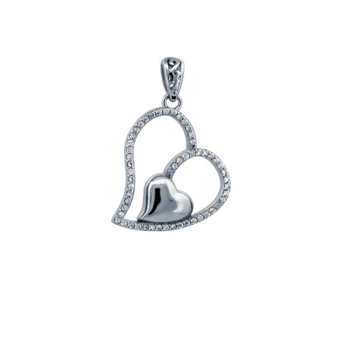 Ciondolo cuore set zirconi - , in