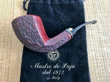 MASTRO DE PAJA OB, RADICA SABBIATA, DUBLINO PIEGATO, TUBO FILTRO 9 MM, PIPA.