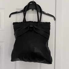 Borsa a tracolla Valentino rossa donna nera 100% pelle fiocco nodo decorato