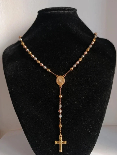 Collana rosario 5mm dorata - rosario,