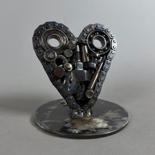 Scultura Metallo Cuore Firmato