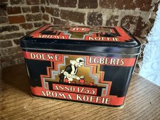 Vintage DOUWE EGBERTS Coffee Koffie Old Box Bin Jar Canister Container Metal Tin