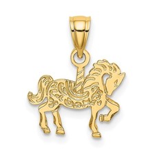 14k Yellow Gold Carousel Horse