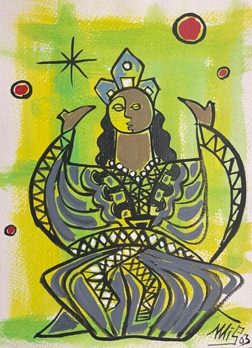 Danseuse gouache arte naif - la,